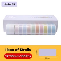 프린터 프린트 미니 소형 휴대용 라벨 바코드 Niimbot-미니 용지 프린팅 방수 안티 오일 퓨어 컬러 스크래치 방지 스티커, [11] 5 Rolls Color Paper