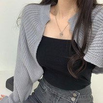 포디룩 (4color) 하찌니트 크롭 볼레로 가디건