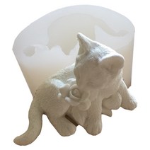 [Ever garden] 고양이 장미 입체 실리콘 몰드 레진 아로마 스톤 수제 비누 촛불 수지 점토 오르고나이트 형 빼기형 고양이 꽃 동물