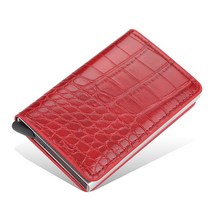 새로운 탄소 섬유 카드 홀더 지갑 남성 브랜드 rfid 블랙 매직 trifold 가죽 슬림 미니 지갑 small money bag 남성 지갑, k9130 레드