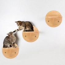켓워커 고양이선반 고양이구름다리 Roped 고양이 등반 프레임 나무 벽 마운트 선반 애완 동물 퍼치 단계 침대 긁는 포스트 점프 가구, 활기 없는