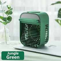 가정용 저소음 이동식 휴대용 미니 에어컨 새로운 팬 200ml 20db 물 안개 팬 팬, 정글 그린