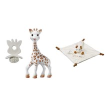 VULLI 616624 Sophie la girafe + 1 더미 / Teething Aid So&#39;Pure Beige &amp; 260133 Sophie, 01 이불 베이지와 번들