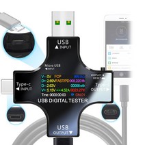 ATORCH C 타입 PD USB 테스터 DC 디지털 전압계 전류계 전압 전류 감지기 전원 은행 충전기 표시기, 01 Black