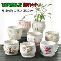 도자기 접시 화분 있음 트레이 팬시 고기 식물 그린 뤄 심플 블루 가정용 소다육 1663842512, 랜덤 중간사이즈 4개 14cm