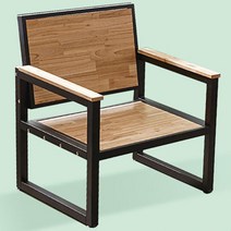 인더스트리얼 조립식 1인 철제원목의자 (2색) 좋은 벤치 2인용 매장 쇼파, 화이트