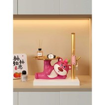 딸기 곰 현관 열쇠 보관 장식품, (누워있는 딸기곰)