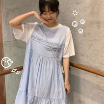 가바바 여성 원피스 캐주얼하고 귀여운 프릴 데일리 미디원피스 G35443