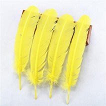 인테리어 조화 깃털 크리스마스 장식용 긴 칠면조 DIY 머리띠 크리에이티브 레저 웨딩 천사 날개 헤어 액세서리 10 개묶음, Yellow feathers+10pcs