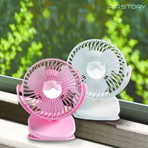 에어스토리 LED 충전식 클립형 휴대용 유모차 탁상용 서큘 선풍기 BLDC, 화이트