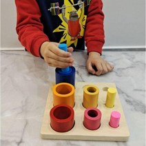 작업치료 손 잡기 연습 손 기능 페그보드 눈 손 협응 교구 색상 매칭 높이 인지, 색상크기별