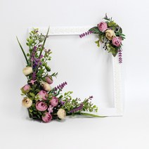 포유더샵 납골당장식 리스 납골당 조화 장식, 미니나넌퍼플빛장식 틀사이즈(27x27)