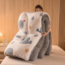 차렵 이불 발열 겨울 무거운 따뜻한 벨벳 솜 양모 없는 두꺼운 기숙사 가을 학생 기절 먼지