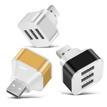 스노우드림 USB 멀티폰 충전 트랜스폰더 자동차용 콘센트 휴대용 3단자 확장 분선기, USB 1부 3[1개]