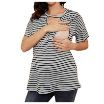 키작녀임부복 임산부원피스 수유나시 캐주얼 여성 임신 의류 수유 상의 모유 티셔츠 출산 스트라이프