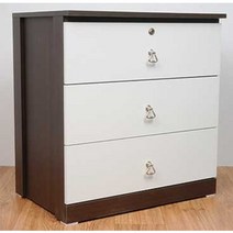 블루밍가구 600 3단 서랍장(열쇠포함) 열쇠수납장, 6003 웬지화이트B(열쇠1개)