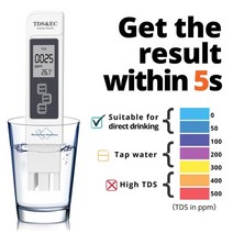 디지털 수질 테스터 tds ec 미터 범위 0-9990 다기능 물 순도 온도 측정기 온도 ppm 테스터, 푸른