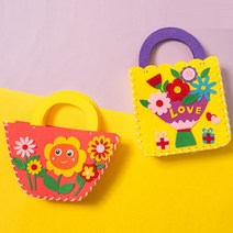 민화 펠트 가방 만들기 8종 DIY 퀼트 패키지 어린이바느질놀이 펠트 만들기 유아미술놀이 실과교재 가방만들기, 민화 펠트 가방_어버이날, 1개