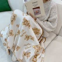 모던앤컴퍼니 극세사 무릎담요 사무실 캐릭터 겨울 두꺼운 테디베어 담요