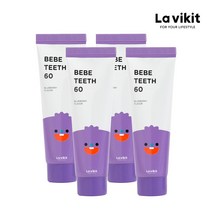 라비킷 베베티스60 유아 무불소 아기치약 블루베리향 60g 4개, 단품
