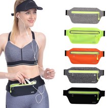 OUDU 방수피트니스등산여성 런닝 자전거 벨트 스포츠힙색, 검정 형광지퍼