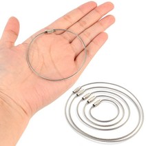 [미스릴리] 와이어 키링 열쇠고리 키체인 스틸 케이블 열쇠 걸이, 200mm