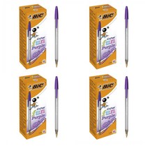 Bic 빅 크리스탈 펀 볼펜 보라색 1.6mm 20개 4팩 Cristal Fun Ball Pen Smoked Barrel Line Violet