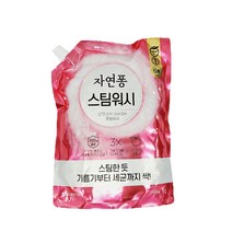 [트윈스몰] LG 자연퐁 스팀워시 주방세제 1L 리필(애플향) 친환경 세제, 2개