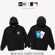 뉴에라 13338701 MLB 에이스 카드 뉴욕 양키스 후드 모자 티셔츠 블랙, 없음