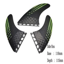 서핑보드 여러 크기 Fut-3-Fin 통관 S M 대형 서핑 보드 핀 트라이 세트 액세서리 Carbonfiber 지느러미, 그린엠