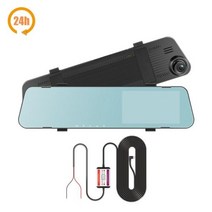 45In 24H 미러 레코더 풀 HD 1080P 자동차 대시 캠 듀얼 렌즈 비디오 운전 블랙 박스 DVR 카메라 사이클, 24H B No rear lens+32G TF Card