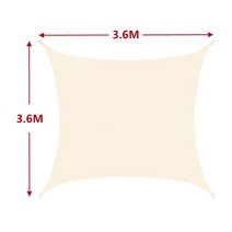 고정식 비가림 썬룸 스카이 테라스 주차장 캐노피 방수 차양 야외 태양 그늘 자동차 수영장 해변 천막 캔버스 정원 보호소 캠핑 항해 전망대 텐트, 베이지 3.6x3.6m