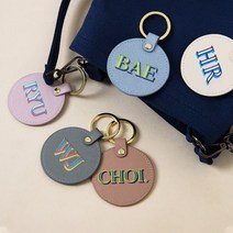 마카쥬 커스텀 원형 네임택 커스텀 자체제작 이니셜 이름표 가방택 굿즈 골프백 키링 열쇠고리