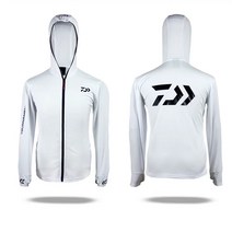 다이와 버그방지 모기방지 후드 낚시복 여름낚시복 썬스크린 썬블록 다이와낚시복 갯바위 선상 루어 워킹 도보 여름상의, 화이트