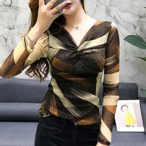 오르난 여성 슬림핏 브이넥 티셔츠 ls2665