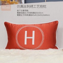 북유럽 명품 고급 쿠션 데코뷰쿠션 침대 쇼파 소형 중형 대형 쿠션 디자인 크기 선택가능, 코어가 있는 50X50cm, YH01 오렌지 시뮬레이션 실크 자수 H