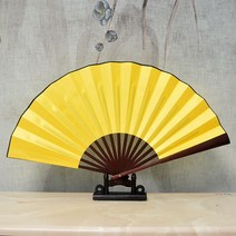 접이식 차이나 남성 비단부채 주문제작 클래식 선풍기 에어 화이트 포토 댄스 일용 선물 793224843, 1, 엘로우 8인치 양면 엘로우
