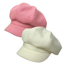 Qum 빵큰 울 헌팅캡 PINK/IVORY 빵모자 마도로스 뉴스보이캡