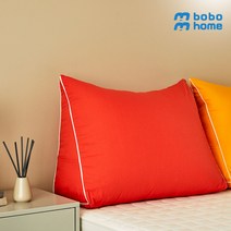 보보홈 옥스포드 순면 삼각 등받이쿠션 솜포함 침대 대형 좌식 등쿠션 국산, 오렌지