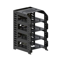 UCTRONICS 라즈베리 파이 클러스터 보호 쉴드가 있는 금속 랙 케이스 4개의 탈착식 레이어 및 2개의 냉각 팬 4B 3B+/3B 기타 B 모델 지원 2.5인치 SSD