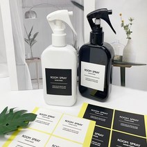 룸스프레이 만들기 핸드메이드 사각 스티커 1장8매입 (블랙 화이트), 화이트