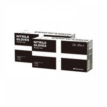 글러브트리 라텍스장갑 니트릴장갑 블랙 100매 무분말, 중 소 각 100매 1팩, 1개