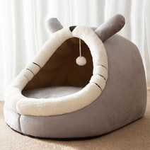 강아지옷장 행거 옷걸이 애견 고양이 옷보관 원목 정리 서랍장 미니 애완 동물 냐옹이 집 사계절 유니버설 세미 동봉 침대 빌라 여름 멋진 둥지 탈부착 가능한 및 탈착식-세탁 가능 개, [02] Grey-Comfort, [04] L 48x45x37cm