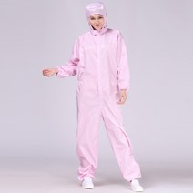 작업복 위생 공장 바디 점프 수트 일체형 방진복 크린복 방역복 식품 세트, 핑크[점프웨어]