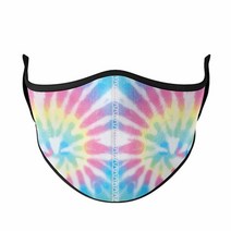 Top Trenz Kids Face Wrap Cloth Reusable Fashion Mask Medium (Ages 8+ to Adult) (Brown Zebra), Pastel Tie Dye