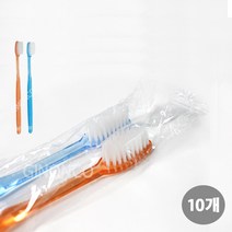 일회용 미세모 칫솔(투명포장)-주황/파랑, 30개