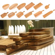 오토데코 천연 원목도마 티크 항균도마 플레이팅보드, 티크원목도마:손잡이형G