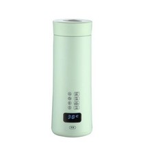 주방용 가전 스마트 온도 제어 컵이 달린 휴대용 전기 주전자 450 ml 차 만들기 커피 여행 끓이는 물, 01 green_03 UK