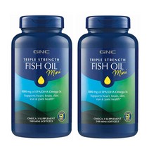 GNC Triple Strength Fish Oil Mini 240 Softgels 피쉬오일 미니, 240정, 2개