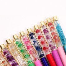 꽃 하바리움 볼펜 8color 판촉 하바플라리움 예쁜 디자인 플라워 답례선물 펜, 펜 케이스, 블랙